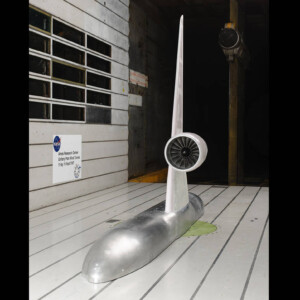 Model of an aircraft with wing and engine